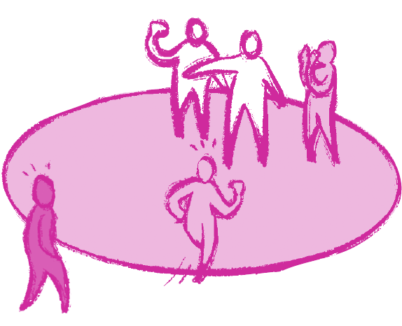 A source illustration of one person isolated from a group.