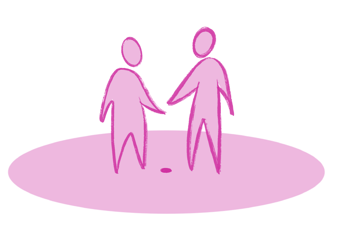 Source illustration of two people sharing an open relationship space